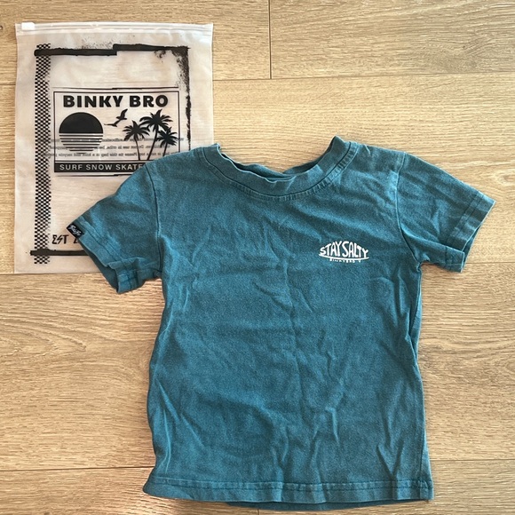 Binky Bro Stay Salty Teal Kids T-Shirt - Picture 2 of 4
